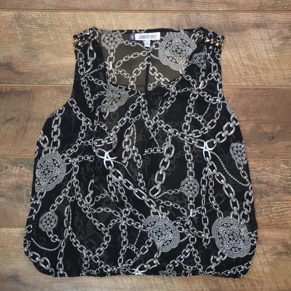 Jennifer Lopez Sheer Chain Tank Top - Picture 2 of 6